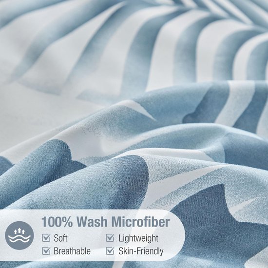 Unyqoos® Tropische beddengoedset met palmbladpatroon en microvezel stof 200 x 200
