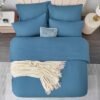 550x550-11180.jpg Unyqoos® Zacht en Strijkvrij Beddengoedset van Microvezel met Ritssluiting in Blauw