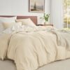 Unyqoos® Knuffelzacht beige beddengoedset met ritssluiting en hoekbanden