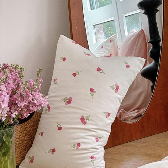 Unyqoos® Esthetische microvezel beddengoedset met bloemenpatroon en ritssluiting