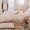 Unyqoos® Esthetische microvezel beddengoedset met bloemenpatroon en ritssluiting