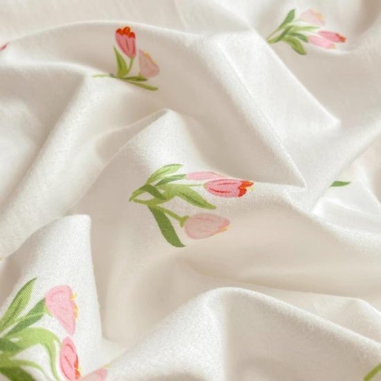 Unyqoos® Esthetische microvezel beddengoedset met bloemenpatroon en ritssluiting