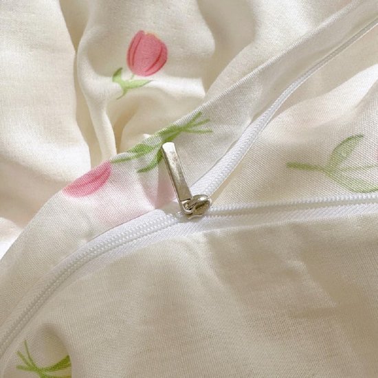 Unyqoos® Esthetische microvezel beddengoedset met bloemenpatroon en ritssluiting