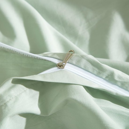 Unyqoos® Ademend en Zacht Katoenen Dekbedovertrekset met Effen Patroon en Kussensloop