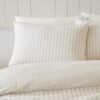 Unyqoos® Omkeerbare beddengoedset van geborsteld katoen in natuurlijke tinten met kussensloop