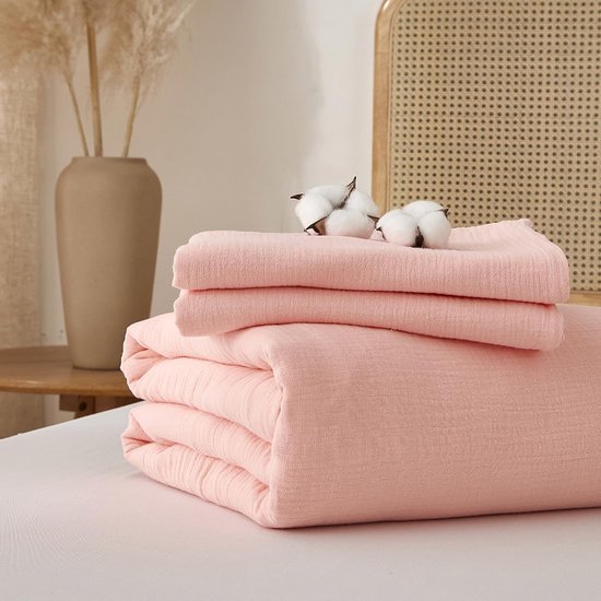 550x550-11304.jpg Unyqoos® Zachte katoenen beddengoedset met mousseline dekbedovertrek en kussenslopen