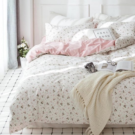 Unyqoos® Omkeerbare beddengoedset met bloemenpatroon voor kinderen en tieners