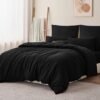 Unyqoos® Stijlvol zwart 3-delig beddengoed voor een moderne slaapkamer inrichting