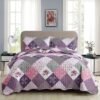 Unyqoos® Elegante Patchwork Sprei Set Met Bloemenpatroon En Kussenslopen Voor Een Luxe Slaapkamerervaring