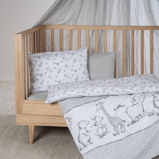Unyqoos® Hoogwaardig beddengoed met safarimotief voor baby- en kinderbedden