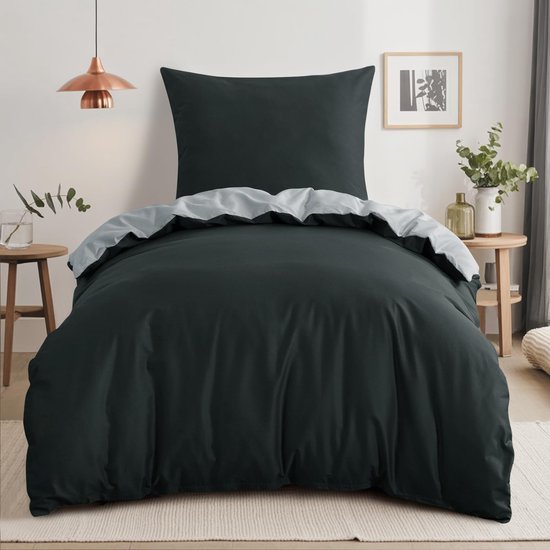 550x550-11342.jpg Unyqoos® Tweekleurig katoenen beddengoedset met ritssluiting en ademend vermogen