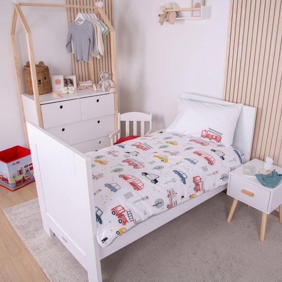 550x550-11350.jpg Unyqoos® Zacht en Omkeerbaar Kinderbeddengoed met Voertuigenmotief van Katoenflanel