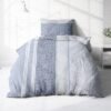 Unyqoos® Lichtblauw katoenen beddengoed met bloemendessin voor een frisse slaapkamer 200x135