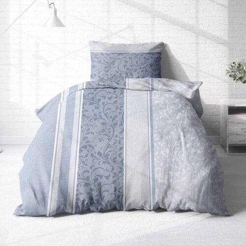 Unyqoos® Lichtblauw katoenen beddengoed met bloemendessin voor een frisse slaapkamer 200x135