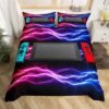 Unyqoos® Beddengoedset voor Gamers met Energieke Lightning Decor voor Kinderen en Tieners, 135 x 200 cm
