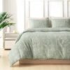 550x550-11410.jpg Unyqoos® Stijlvolle microvezel beddengoedset met bloemenpatroon en ritssluiting in saliegroen