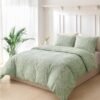 550x550-11412.jpg Unyqoos® Stijlvolle microvezel beddengoedset met bloemenpatroon en ritssluiting in saliegroen