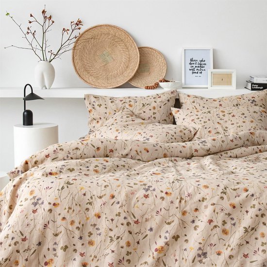 Unyqoos® Chic botanisch bloemen beddengoedset met ritssluiting en kussenslopen