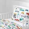 Unyqoos® Speels Kinderbeddengoed met Voertuigthema voor Jongens, 100% Katoen, 100 x 135 cm, Inclusief Kussensloop