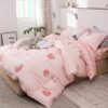 550x550-11481.jpg Unyqoos® Schattige Roze Aardbei Kinderbeddengoedset met Gestreept Ontwerp voor Meisjes 135x200 cm