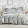 550x550-11515.jpg Unyqoos® Stijlvolle grijze dekbedovertrekset met ruches en kussenslopen 220 x 240 cm