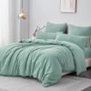 550x550-11520.jpg Unyqoos® Zachte en strijkvrije microvezel beddengoedset in saliegroen met ritssluiting