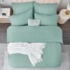 550x550-11521.jpg Unyqoos® Zachte en strijkvrije microvezel beddengoedset in saliegroen met ritssluiting