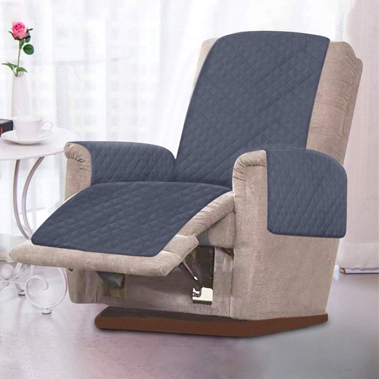 Unyqoos® Grijze beschermhoes voor fauteuil met verstelbare band en antislip, grijs, 200*173*60 cm