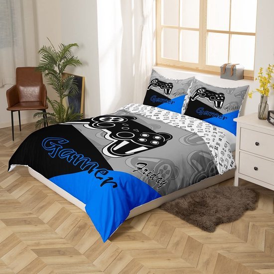 Unyqoos® Stijlvolle beddengoedset met gamepad ontwerp voor gamers slaapkamer