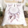 Unyqoos® Bohemien Dromenvanger Dekbedovertrekset met Botanische en Veer Motieven