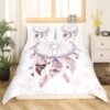 Unyqoos® Bohemien Dromenvanger Dekbedovertrekset met Botanische en Veer Motieven