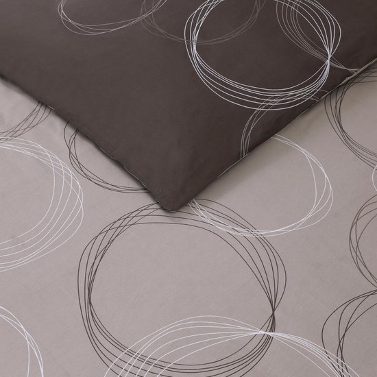 550x550-11574.jpg Unyqoos® Omkeerbaar katoenen dekbedovertrek met kussenslopen in taupe kleur