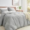 Unyqoos® Lichtgrijs 4-delig Beddengoedset van Microvezel met Ritssluiting