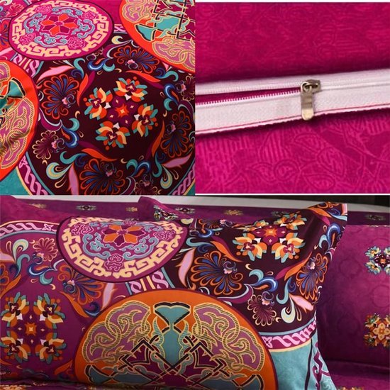 Unyqoos® Kleurrijke Bohemian Beddengoedset met Mandala Patronen en Kussenslopen