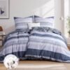 Unyqoos® Luxe katoenen beddengoedset met streepdesign en omkeerbare hoes