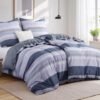 Unyqoos® Luxe katoenen beddengoedset met streepdesign en omkeerbare hoes