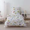 Unyqoos® Zachte microvezel kinderbeddengoedset met autodesign en ritssluiting
