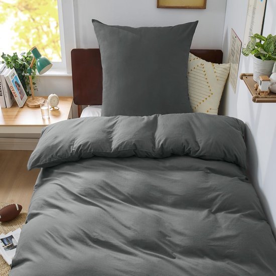 Unyqoos® Ademend katoenen beddengoedset met ritssluiting en tijdloos design
