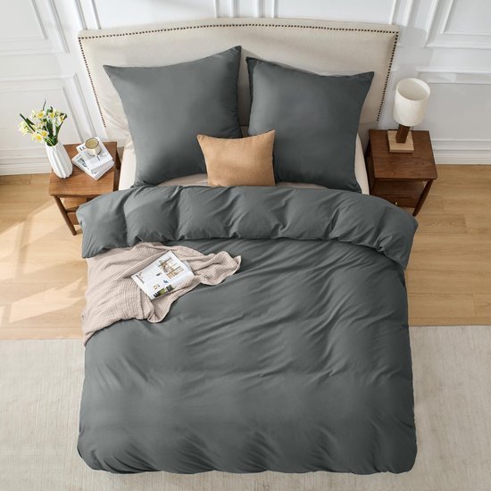 Unyqoos® Ademend katoenen beddengoedset met ritssluiting en tijdloos design
