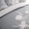 Unyqoos® Enkel Dekbedovertrek Set met Bloemenprint en Kussenslopen in Roze en Grijs