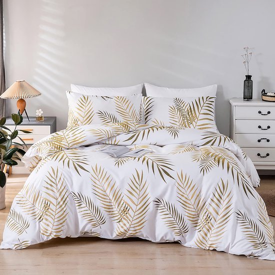 550x550-11729.jpg Unyqoos® Stijlvolle beddengoedset met tropisch palmbladpatroon en ritssluiting