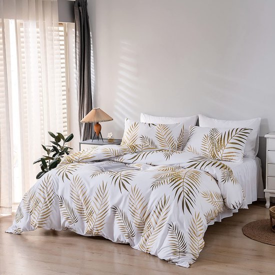 550x550-11730.jpg Unyqoos® Stijlvolle beddengoedset met tropisch palmbladpatroon en ritssluiting