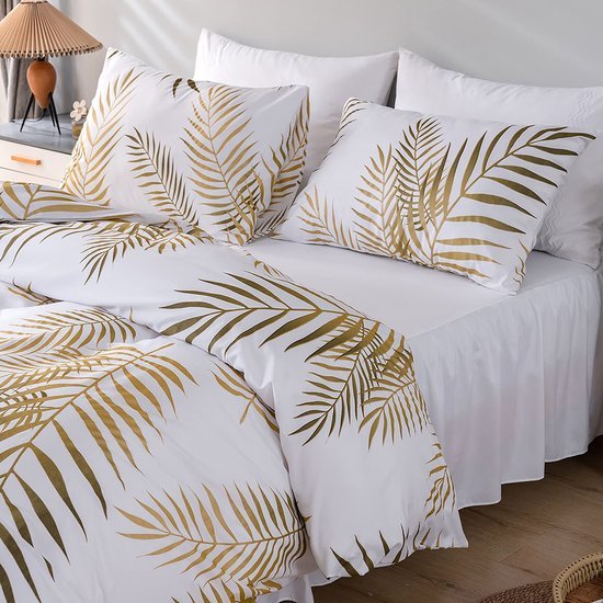 550x550-11731.jpg Unyqoos® Stijlvolle beddengoedset met tropisch palmbladpatroon en ritssluiting