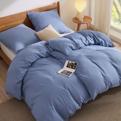 550x550-11738.jpg Unyqoos® Ultrazachte beddengoedset van microvezel in leiblauw met ritssluiting