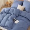 550x550-11739.jpg Unyqoos® Ultrazachte beddengoedset van microvezel in leiblauw met ritssluiting