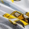 Unyqoos® Ultrazachte Microvezel Kinderbeddengoedset met Graafmachine en Bouwplaats Motief, Inclusief Kussensloop