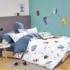 Unyqoos® Kinderbeddengoed met Ruimtereizen Thema in Zacht Katoen Inclusief Kussensloop