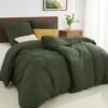 550x550-11778.jpg Unyqoos® Zachte olijfgroene microvezel beddengoedset met dekbedovertrek en kussenslopen