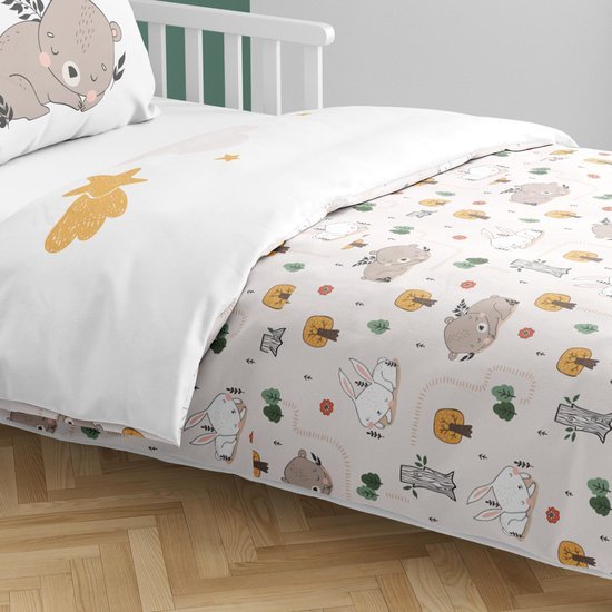 Unyqoos® Betoverend Kinderbeddengoed met Schattig Beertje en Dromerig Bosontwerp voor Meisjes en Jongens