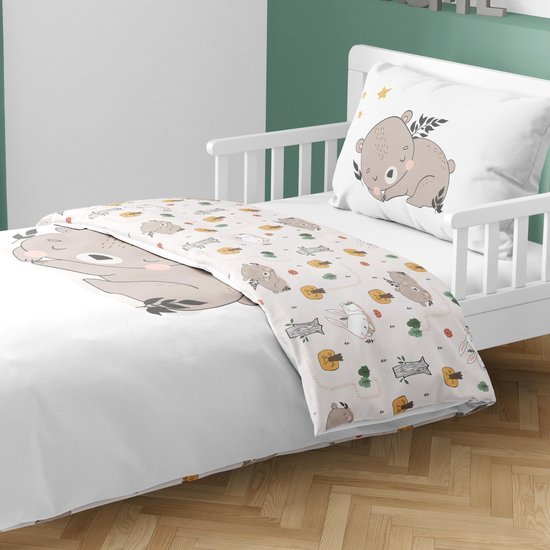 Unyqoos® Betoverend Kinderbeddengoed met Schattig Beertje en Dromerig Bosontwerp voor Meisjes en Jongens